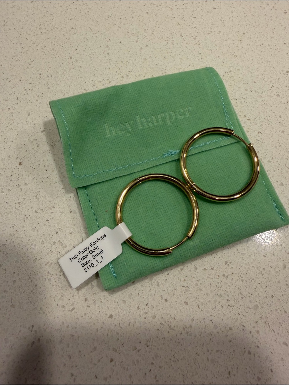 Hey Harper Gold Thin Hoop Earrings - Small NWT